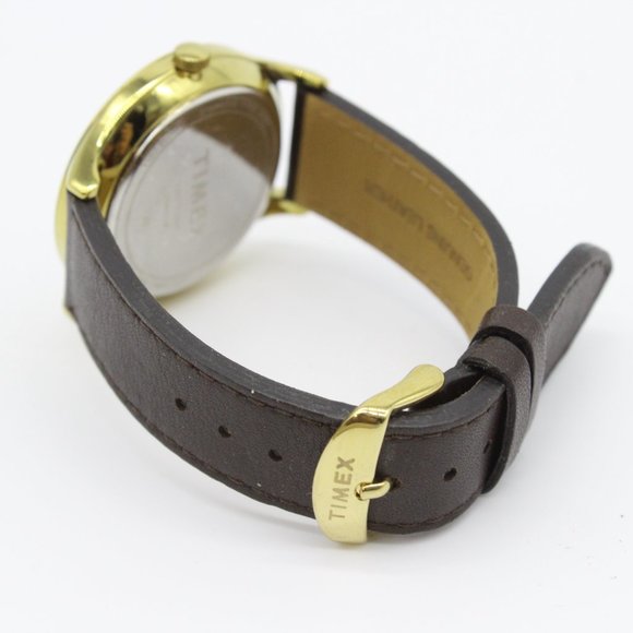 Timex Indiglo Easy Reader TW2T71600 Black Leather Men's Classic Watch White Dial - Picture 5 of 6